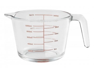 AJ Glass Dispenser Made of High Temperature Resistant BPA-Free Borosilicate Glass, 1lt