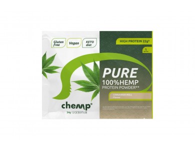 Chemp 100% Hemp Protein Πρωτεΐνη Κάνναβης Cinnamon Roll - Συσκευασία 34gr