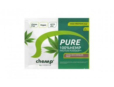 Chemp 100% Hemp Protein Πρωτεΐνη Κάνναβης Double Rich Chocolate - Συσκευασία 34gr