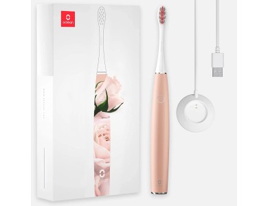 Oclean Air 2 Electric Toothbrush with DuPont & Pedex Fibres, WhisperClean™ Noise Reduction & Fast Charging, Pink Rose