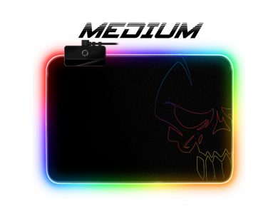 Spirit of Gamer Darkskull Gaming Mouse Pad with RGB (30x23cm) - Black