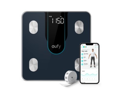 Anker Eufy P2, Smart Scale, Body Mass Monitor, Body Mass Index with Fitness APP via WiFi & Bluetooth, Black