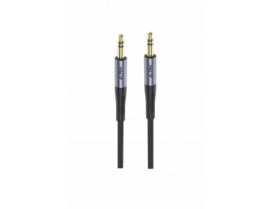 iPEAX Audio AUX Καλώδιο 1,5μ. Επιχρυσωμένο με Νάυλον Ύφανση 3.5mm, Black