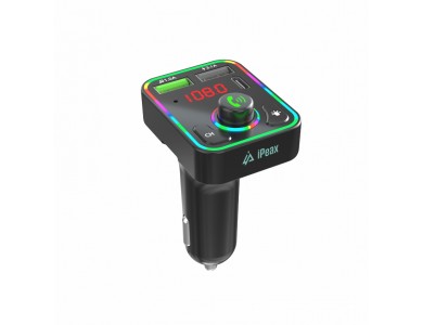 iPEAX FM Transmitter Bluetooth 5.3 Handsfree Αυτοκινήτου & Φορτιστής 15.5W με Οθόνη LED & RGB LED Φωτισμό & 2 USB