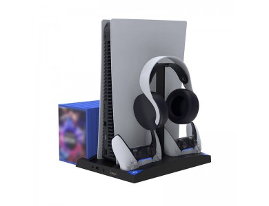 iPega P5013 PS5 Multifunctional Stand, Βάση Κονσόλας Playstation 5, με Βάση για 2 Χειριστήρια, Ακουστικά & 17 Παιχνίδια