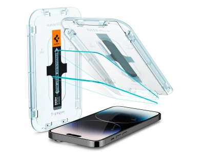 Spigen iPhone 14 Pro GLAS.tR EZ FIT Premium Tempered Glass Screen Protector, με Installation Frame, Σετ των 2