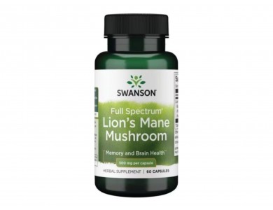 Swanson Full Spectrum Lions Mane Mushroom 500mg - 60 caps