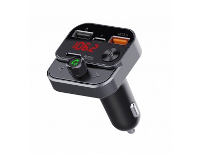 Swissten FM Transmitter Bluetooth Handsfree Αυτοκινήτου με Θύρες USB-C & USB-A Γρήγορης Φόρτισης 30W