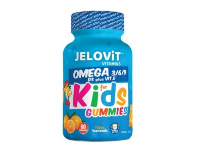 JELOViT Omega 3/6/9 D3 Plus Vit E For Kids Gummies, 60 ζελεδάκια Πορτοκάλι Πολυβιταμίνη για Παιδιά