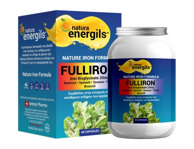 Natura Energils Fulliron® Σίδηρος + Βιταμίνη C + Φυλλικό οξύ για Μέγιστη Απορρόφηση 60 Caps