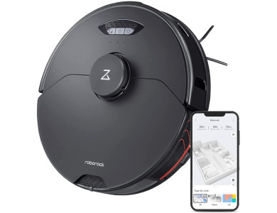 Roborock S7 MaxV - Smart Robot Vacuum / Mopping Cleaner with VibraRise, 5100Pa & ReactiveAI 2.0 Obstacle Avoid, Black