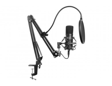 Sandberg Streamer USB Microphone Kit Πυκνωτικό Μικρόφωνο Studio με Βραχίονα, Shock Mount & Pop Filter
