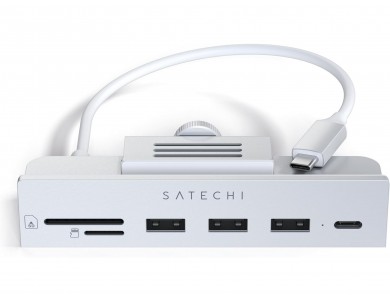 Satechi USB-C Clamp for iMac 24-inch 2021-2027 & Apple Studio Display Data Hub USB-C 5Gbps + USB-A 5Gbps*3 + Micro/SD Reader