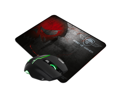 Spirit of Gamer Elite M10 RGB Optical Gaming Mouse, 4000 DPI, 7 Buttons + Mouse pad Combo - Black