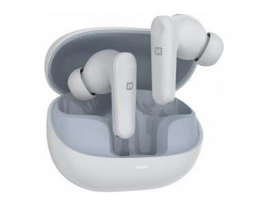 Swissten Focus In-ear Bluetooth 5.3 Handsfree Ακουστικά με ANC & Θήκη Φόρτισης, White