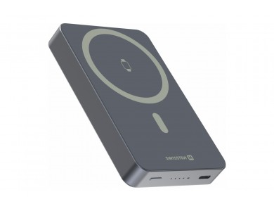 Swissten Fusion Power Bank 10.000mAh, 20W, με Θύρα USB-C & MagSafe 15W Wireless Charging, Silver