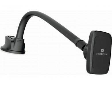 Swissten Magnetic Car Holder, Μαγνητική Εύκαμπτη Βάση Κινητού / Τάμπλετ Αυτοκινήτου S-GRIP M5-HK με Βραχίονα, Black