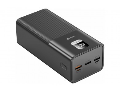 Swissten Power Bank 50.000mAh, 100W, με 3 Θύρες USB-A & Θύρα USB-C Power Delivery / Quick Charge, Black