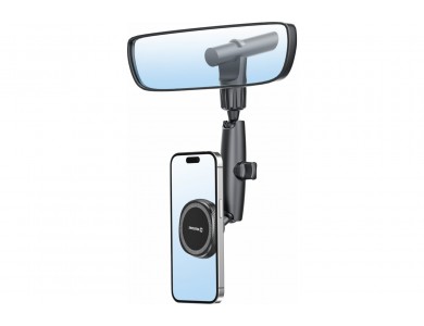 Swissten Rearview Mirror Magnetic Car Holder, Μαγνητική Βάση Κινητού Αυτοκινήτου για Καθρέφτη, Μαύρη