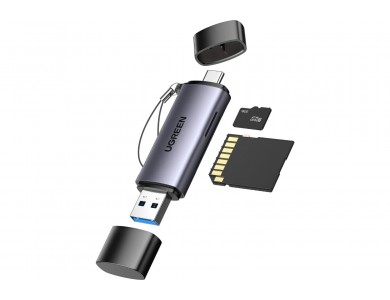 Ugreen 2-in-1 USB-C OTG Card Reader USB 3.0 για SD / microSD, Gray