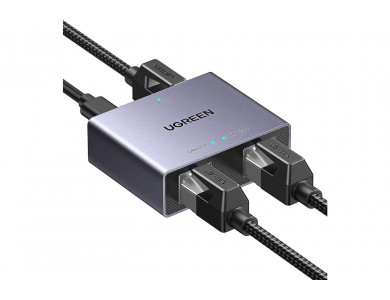 Ugreen Ethernet Splitter 1 σε 2 Gigabit 1000Mbps με Τροφοδοσία USB-C, Αλουμινίου