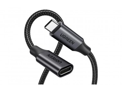 Ugreen USB-C Καλώδιο Επέκτασης 1μ. Type-C Θηλυκό σε Type-C Αρσενικό USB3.2 Gen2 10Gbps, με Νάυλον Ύφανση, Μαύρο