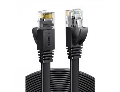 Ugreen U/UTP Cat.6 Καλώδιο Ethernet Flat 15μ., Μαύρο - 50180