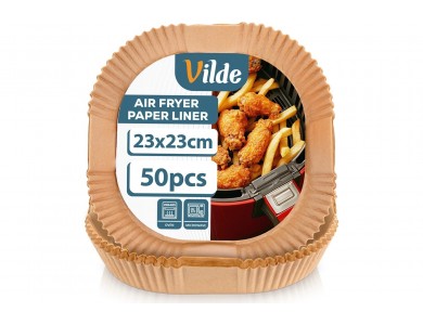 Vilde Αντικολλητικά Χαρτιά για Air Fryer 23x23cm Τετράγωνα, Σετ 50τμχ
