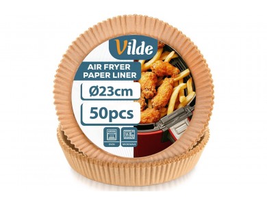 Vilde Αντικολλητικά Χαρτιά για Air Fryer 23cm Στρογγυλά, Σετ 50τμχ