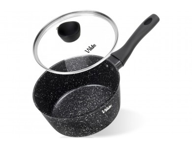 Vilde Κατσαρολάκι Γρανίτη με Γυάλινο Καπάκι 16 cm, 1.1 l