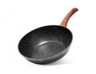 Vilde Αντικολλητικό Wok με Επίστρωση Γρανίτη GRANITICA 28cm, Black