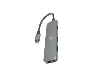 Xtorm Worx 4-in-1 USB-C data hub with 4K@60Hz HDMI + 2* USB3.0 ports + 60W PD charging, cable with nylon braid